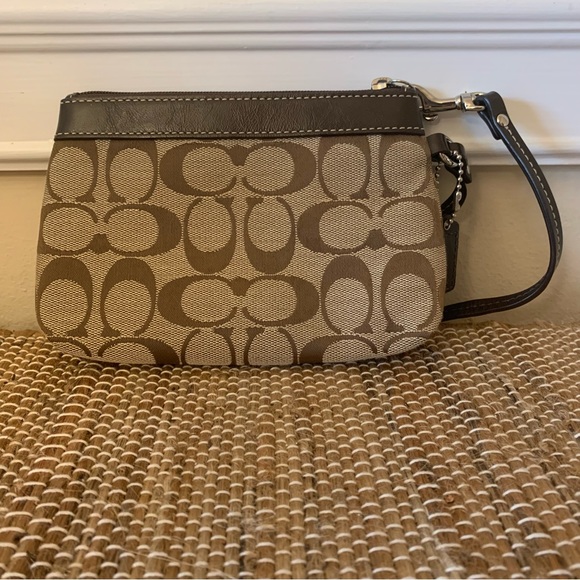 Coach  Signature Design Pleated Wristlet - Picture 2 of 6